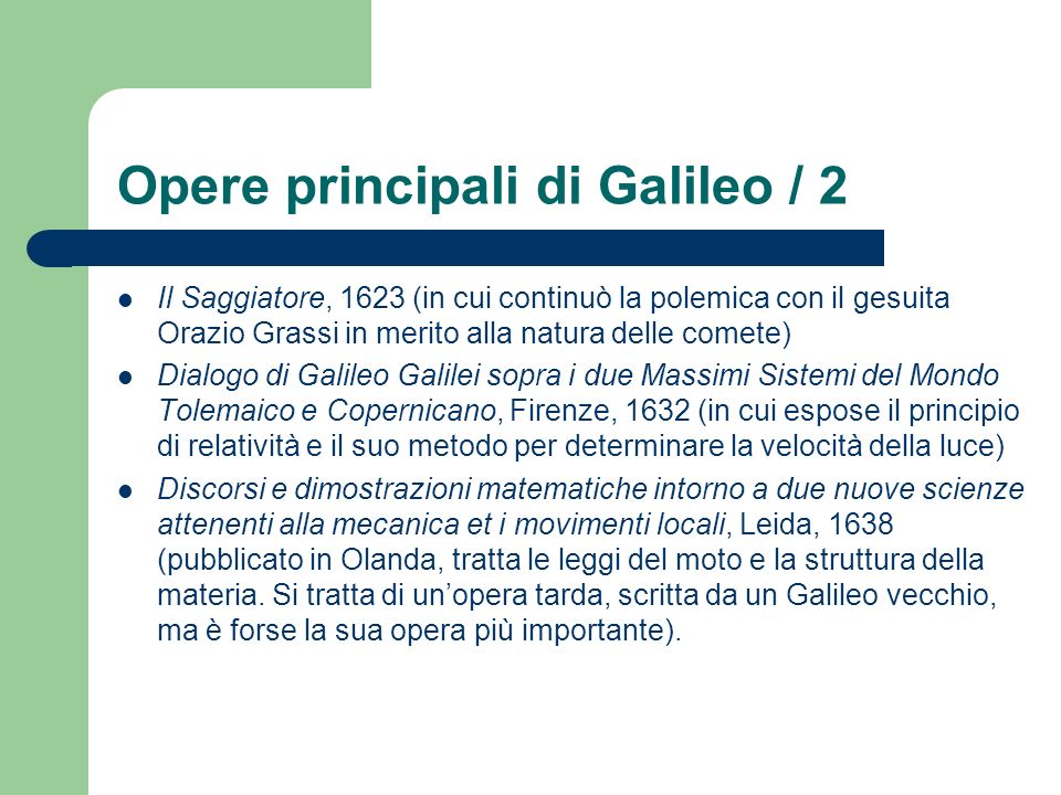 Opere principali di Galileo / 2