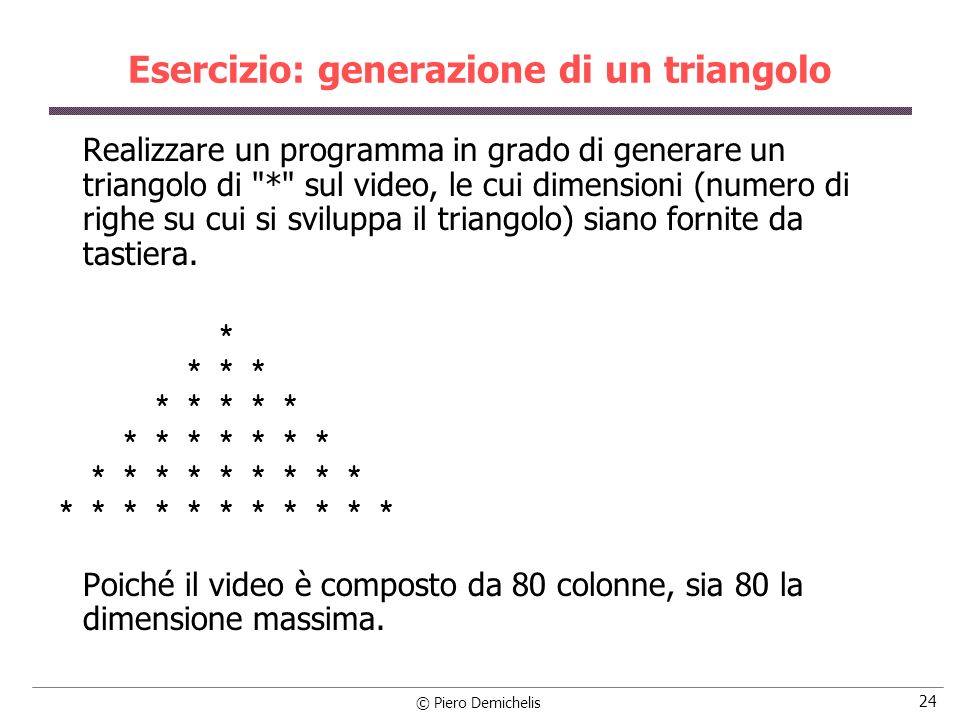 Esercizio: generazione di un triangolo