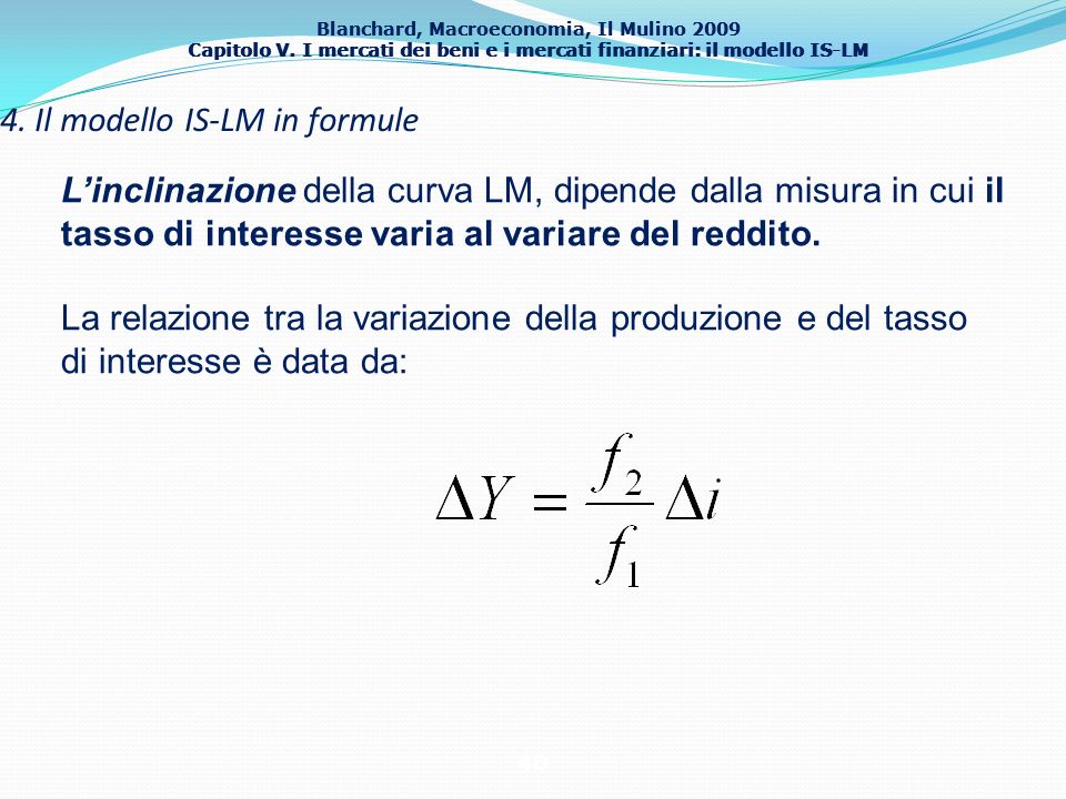 4. Il modello IS-LM in formule