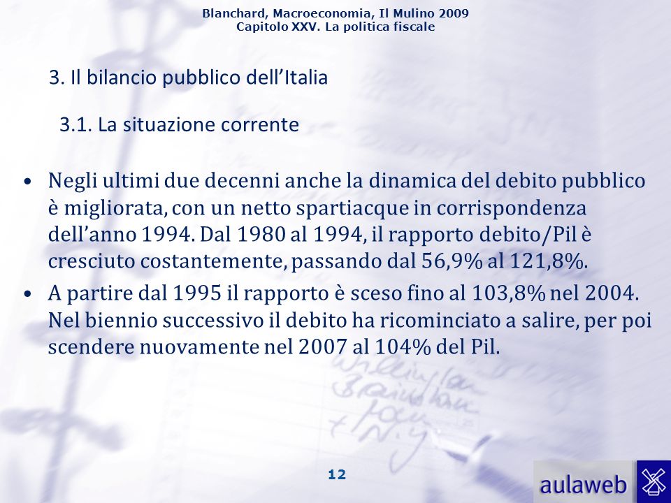 3. Il bilancio pubblico dell’Italia