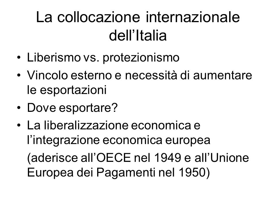 La collocazione internazionale dell’Italia
