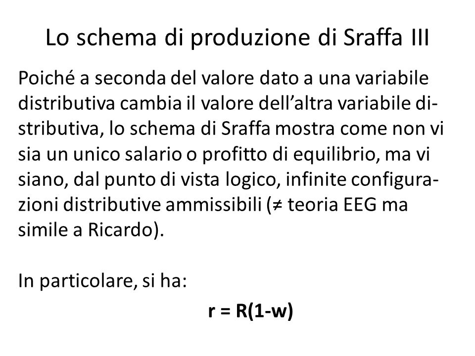Lo schema di produzione di Sraffa III