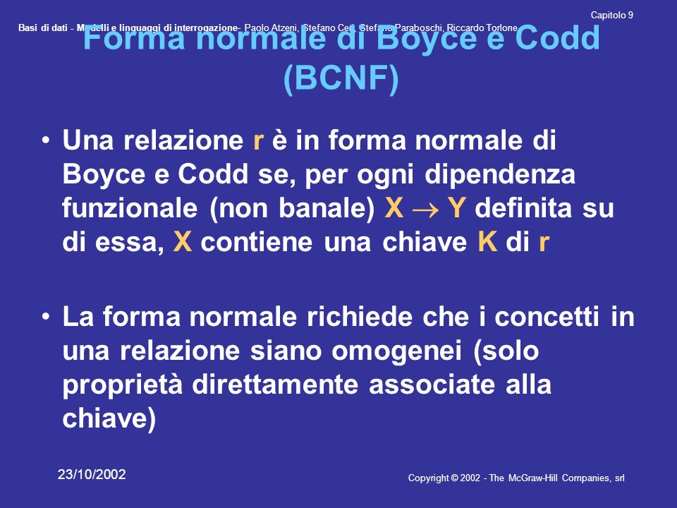 Forma normale di Boyce e Codd (BCNF)