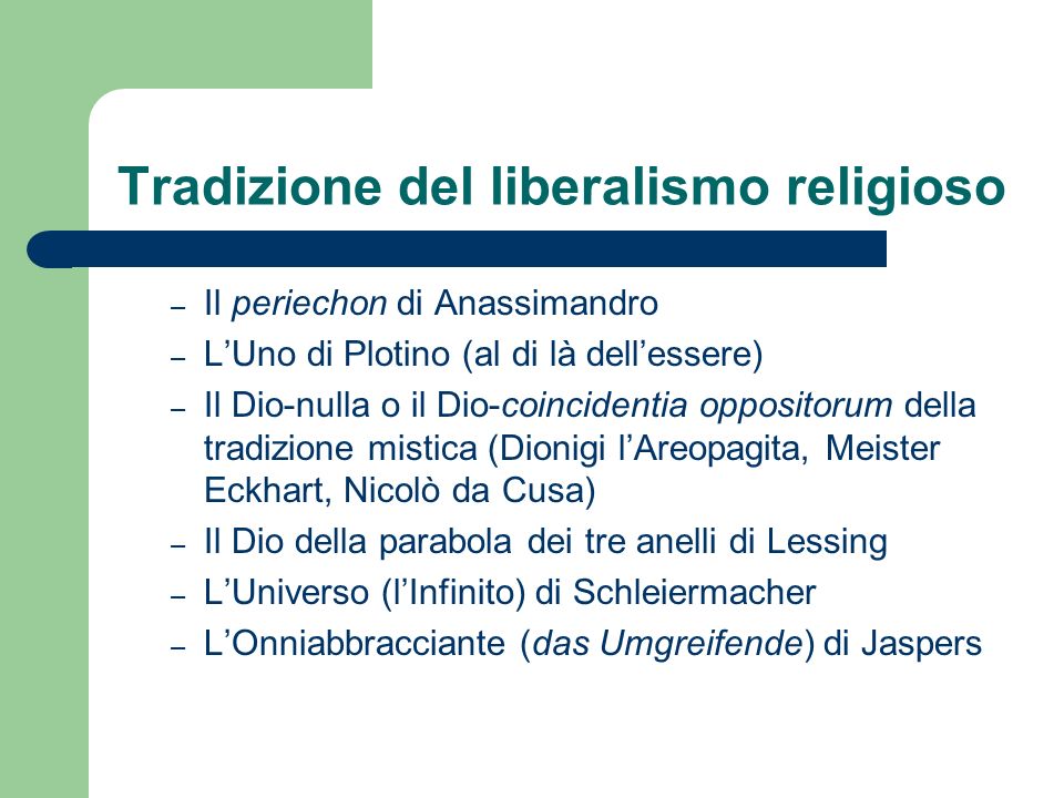 Tradizione del liberalismo religioso