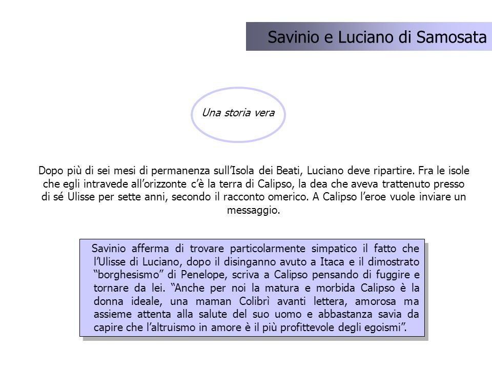 Savinio e Luciano di Samosata