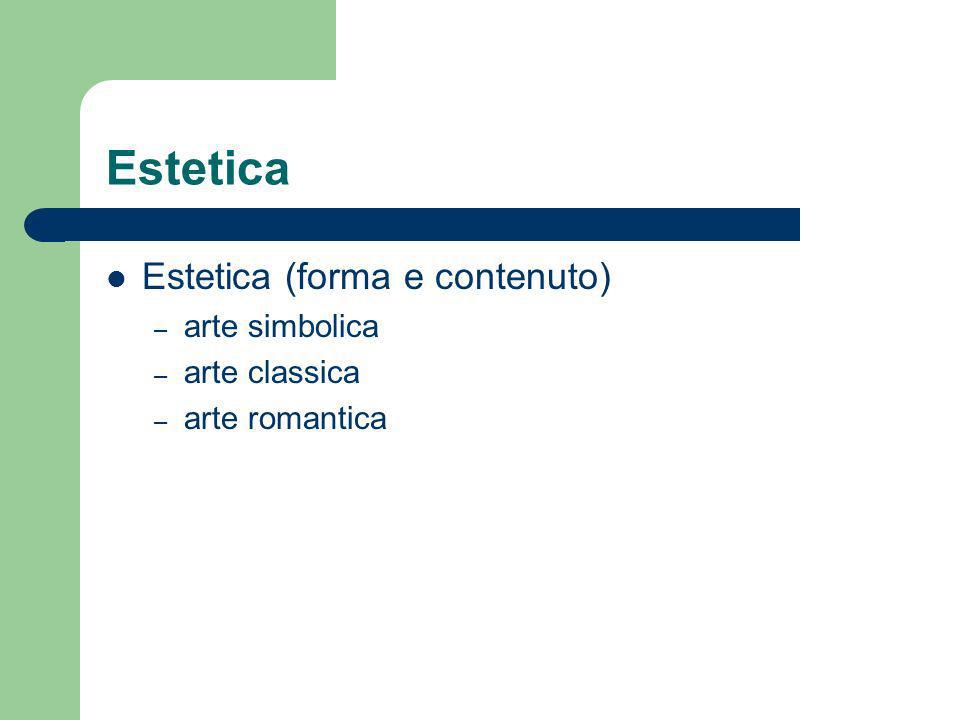 Estetica Estetica (forma e contenuto) arte simbolica arte classica