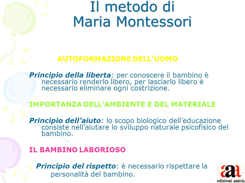 Il metodo di Maria Montessori