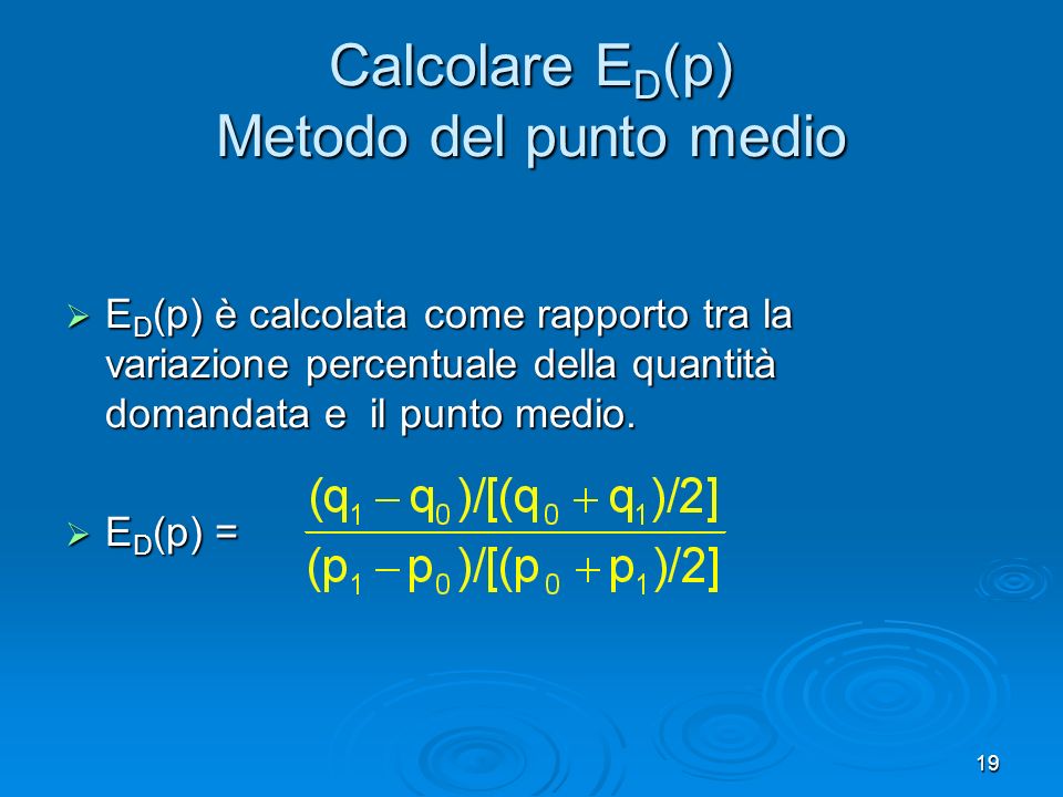 Calcolare ED(p) Metodo del punto medio
