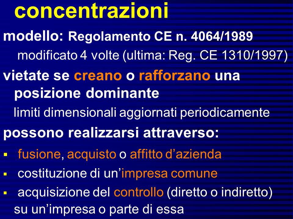 concentrazioni modello: Regolamento CE n. 4064/1989