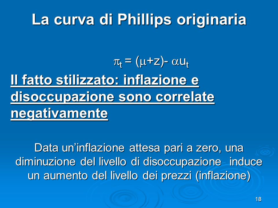 La curva di Phillips originaria
