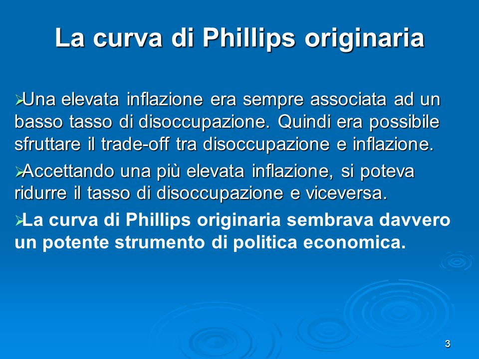 La curva di Phillips originaria