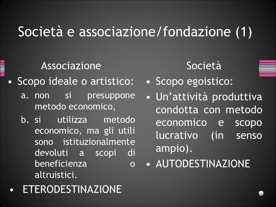 Società e associazione/fondazione (1)