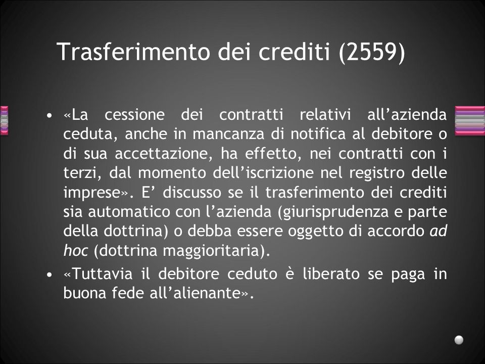 Trasferimento dei crediti (2559)
