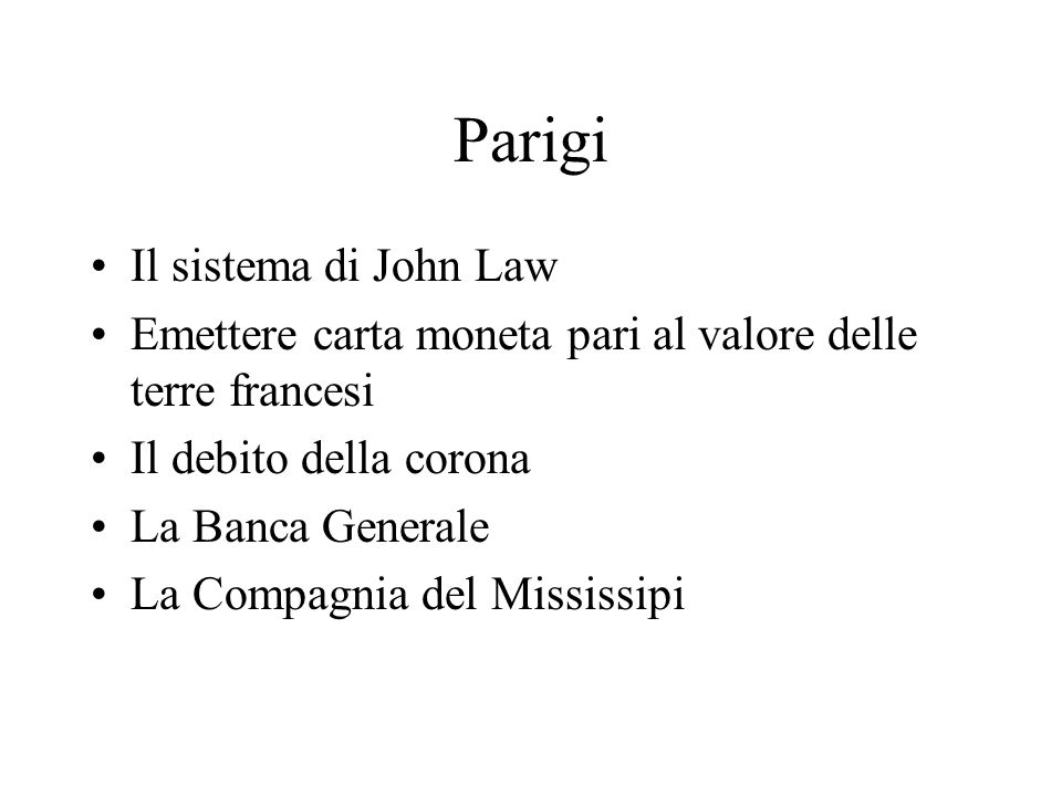 Parigi Il sistema di John Law