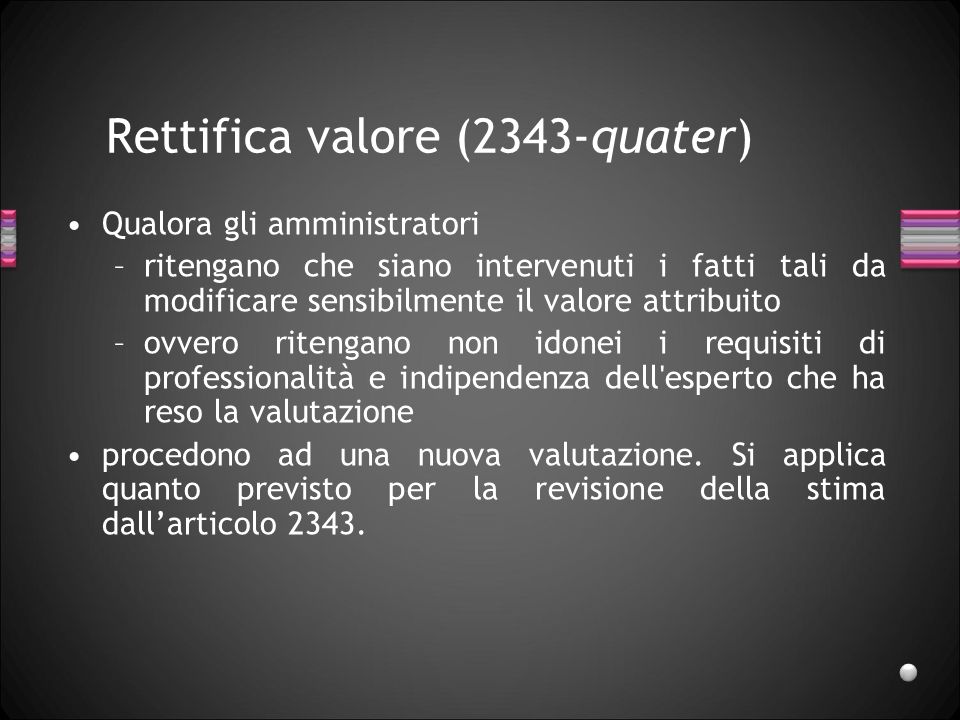 Rettifica valore (2343-quater)