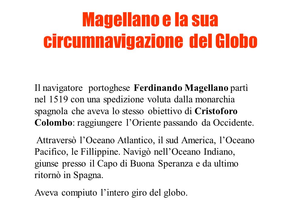 Magellano e la sua circumnavigazione del Globo