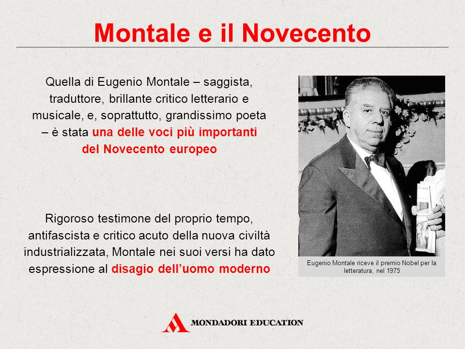 Eugenio Montale riceve il premio Nobel per la letteratura, nel 1975