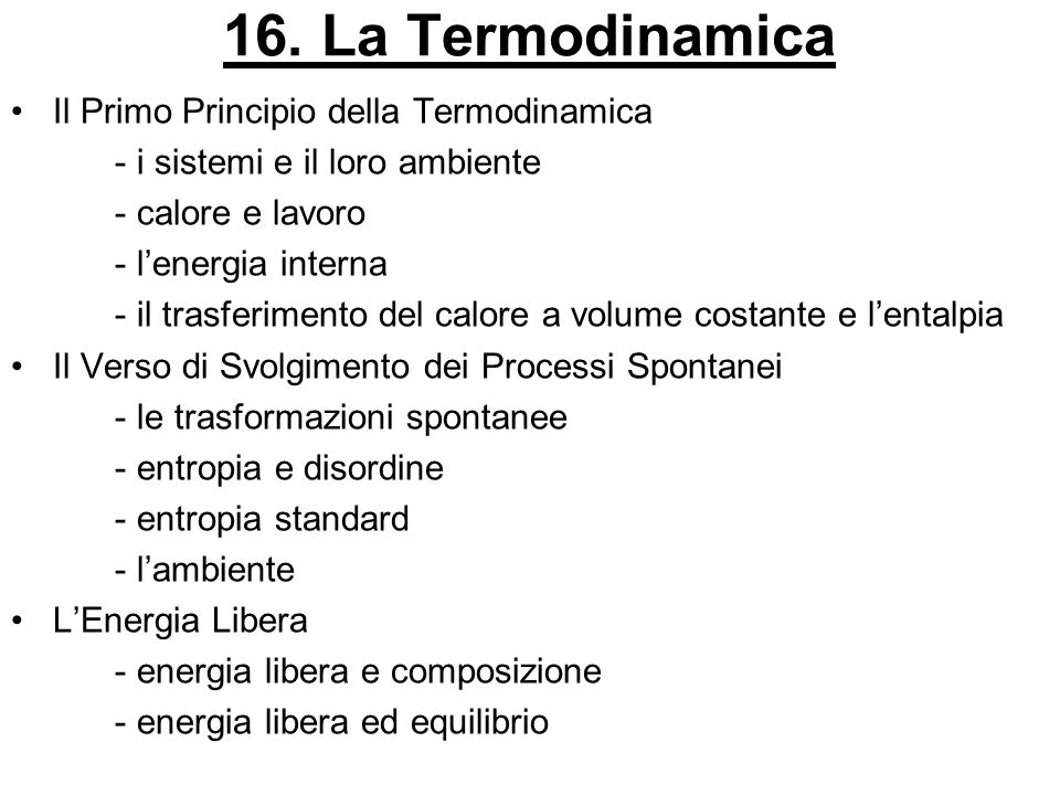 16. La Termodinamica Il Primo Principio della Termodinamica