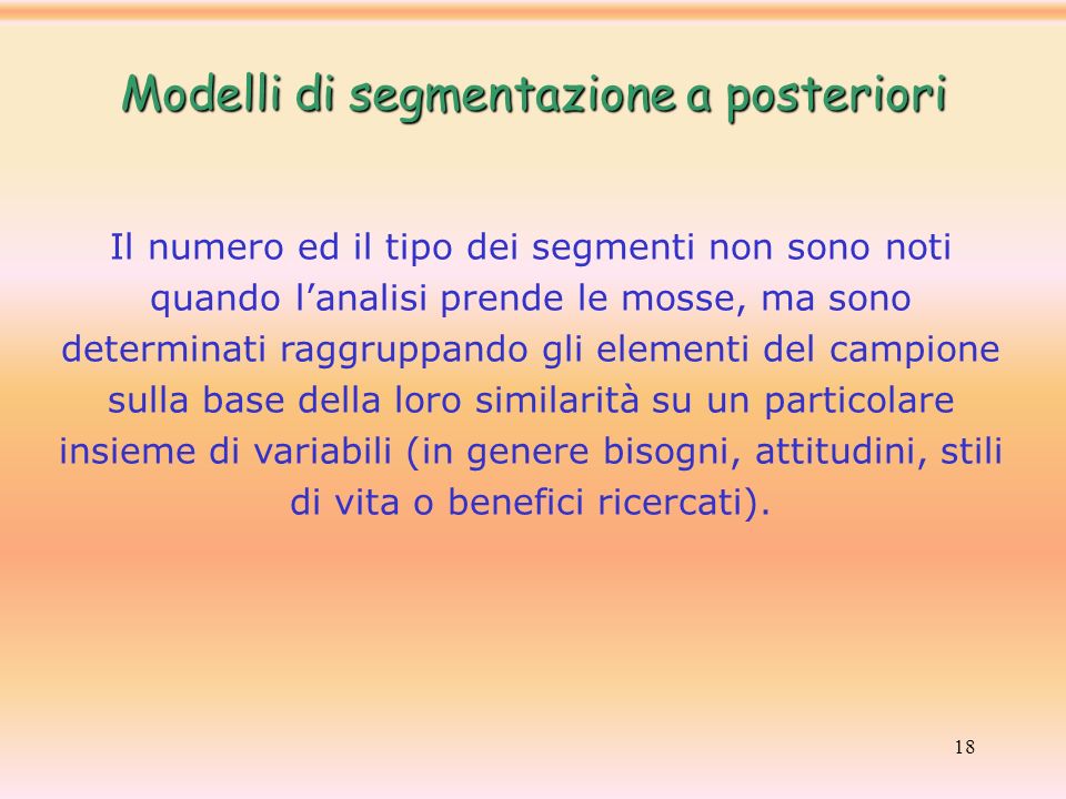 Modelli di segmentazione a posteriori
