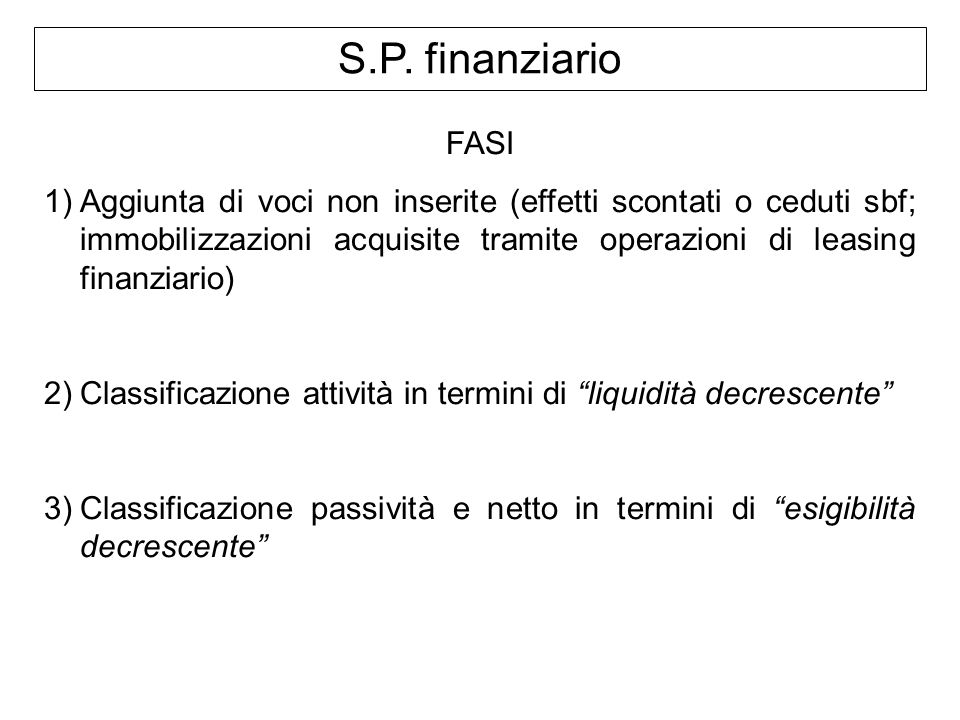 S.P. finanziario FASI.