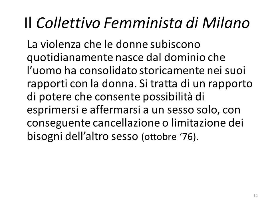 Il Collettivo Femminista di Milano
