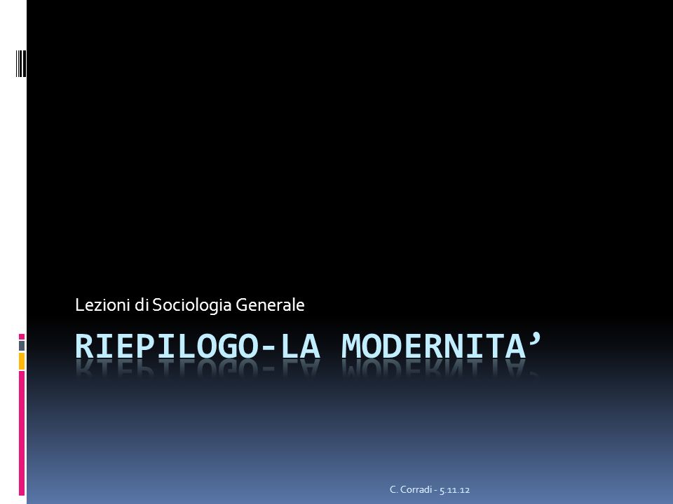 Riepilogo-LA modernita’