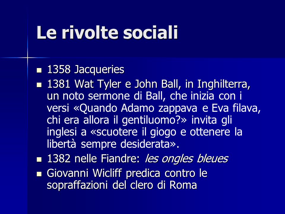 Le rivolte sociali 1358 Jacqueries