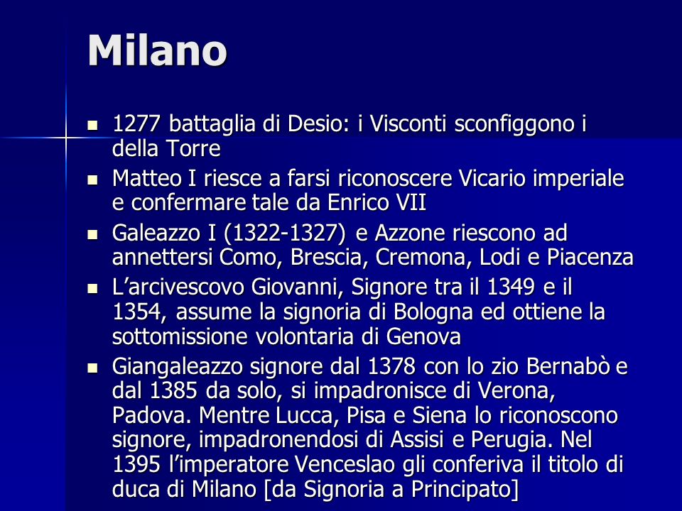 Milano 1277 battaglia di Desio: i Visconti sconfiggono i della Torre