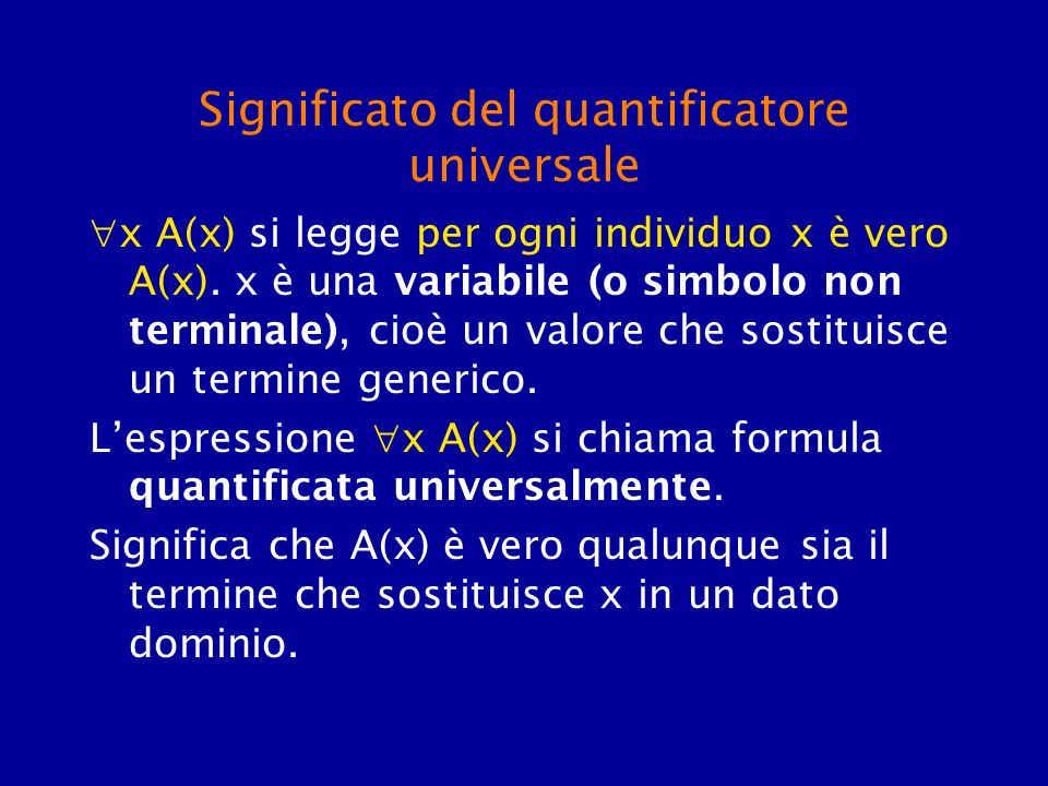 Significato del quantificatore universale