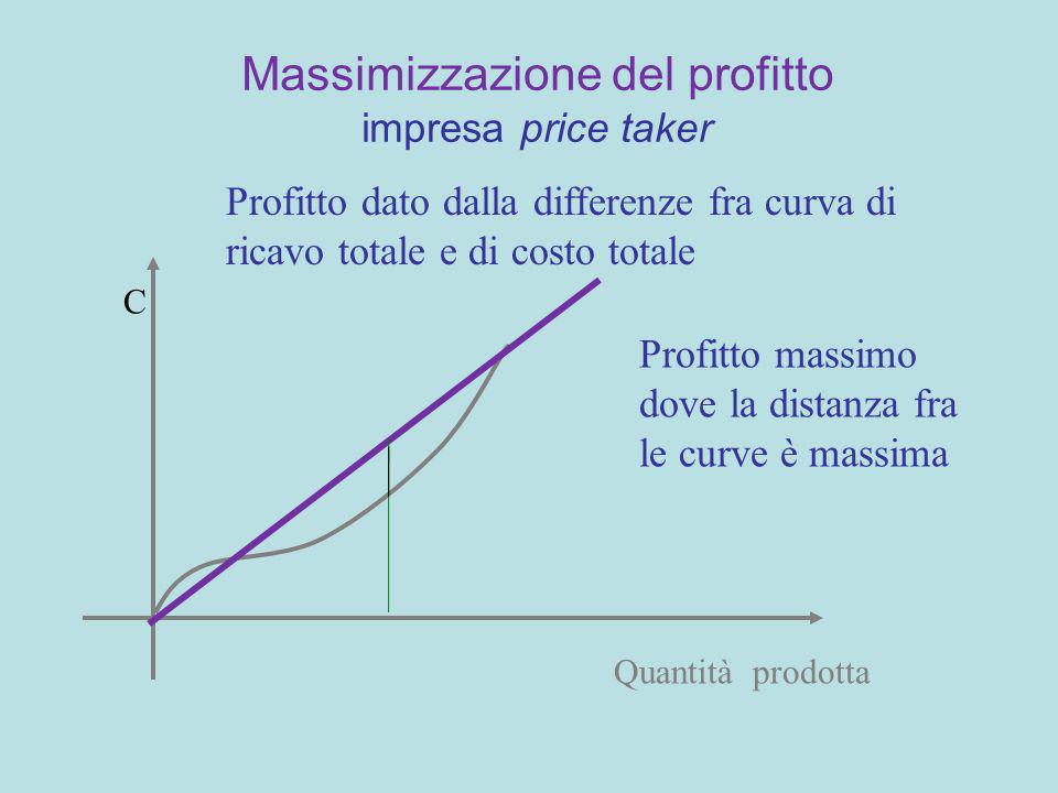 Massimizzazione del profitto impresa price taker