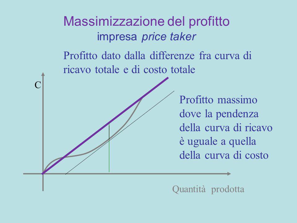 Massimizzazione del profitto impresa price taker