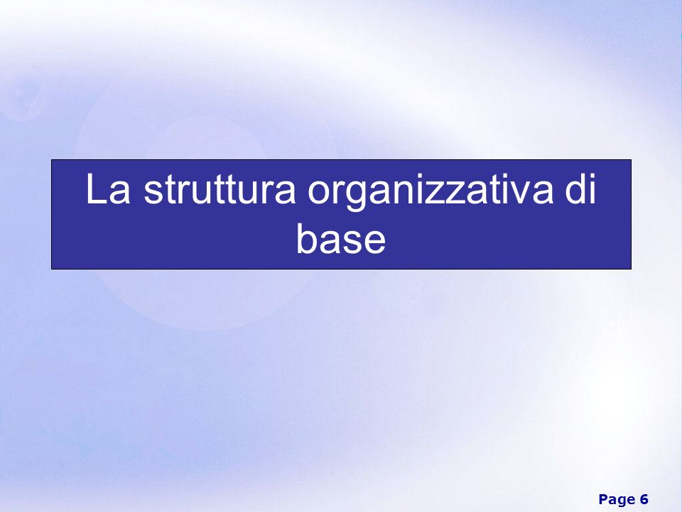 La struttura organizzativa di base