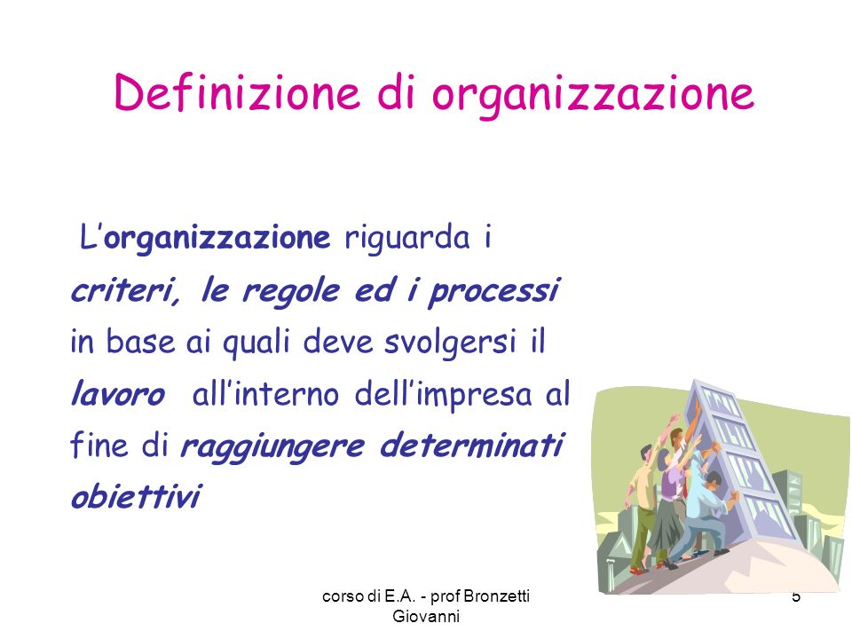 Definizione di organizzazione