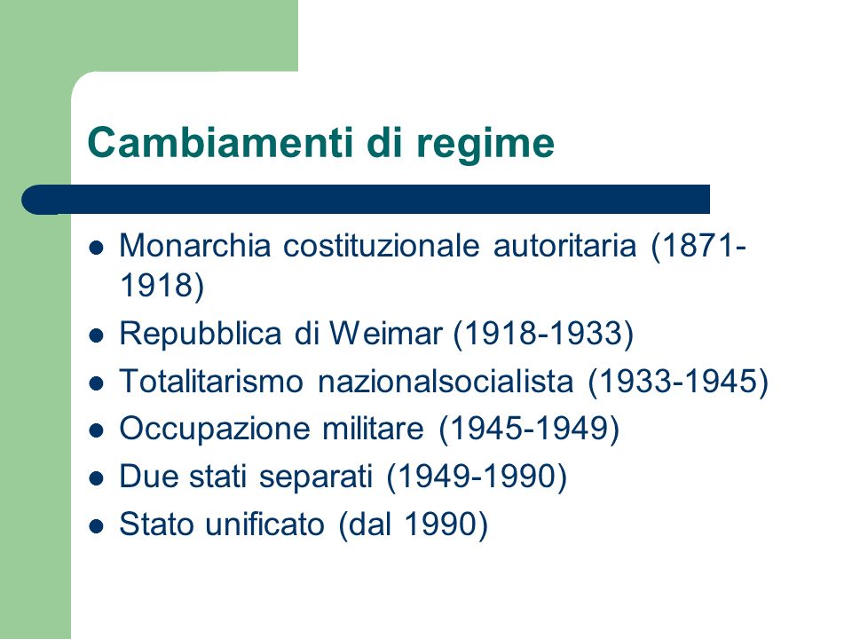 Cambiamenti di regime Monarchia costituzionale autoritaria ( )