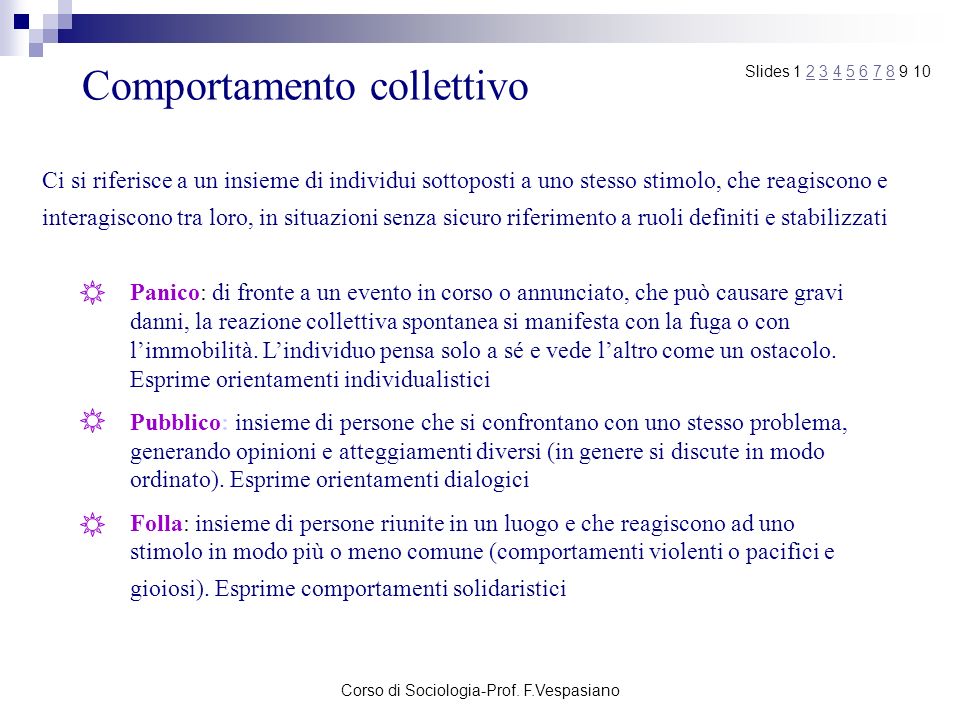 Corso di Sociologia-Prof. F.Vespasiano