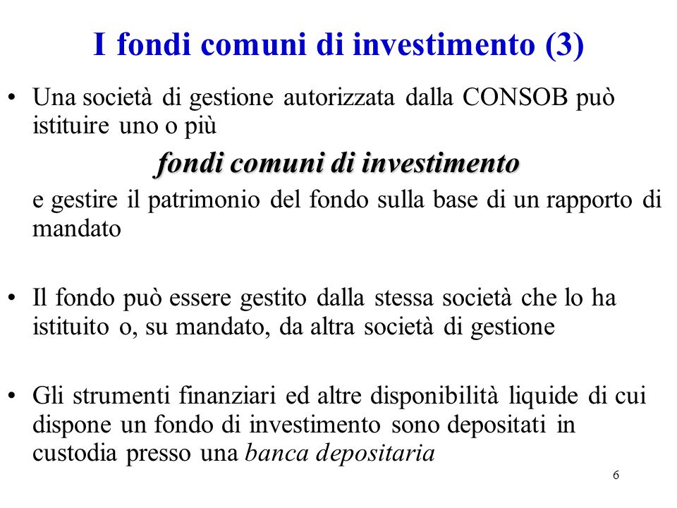 I fondi comuni di investimento (3)