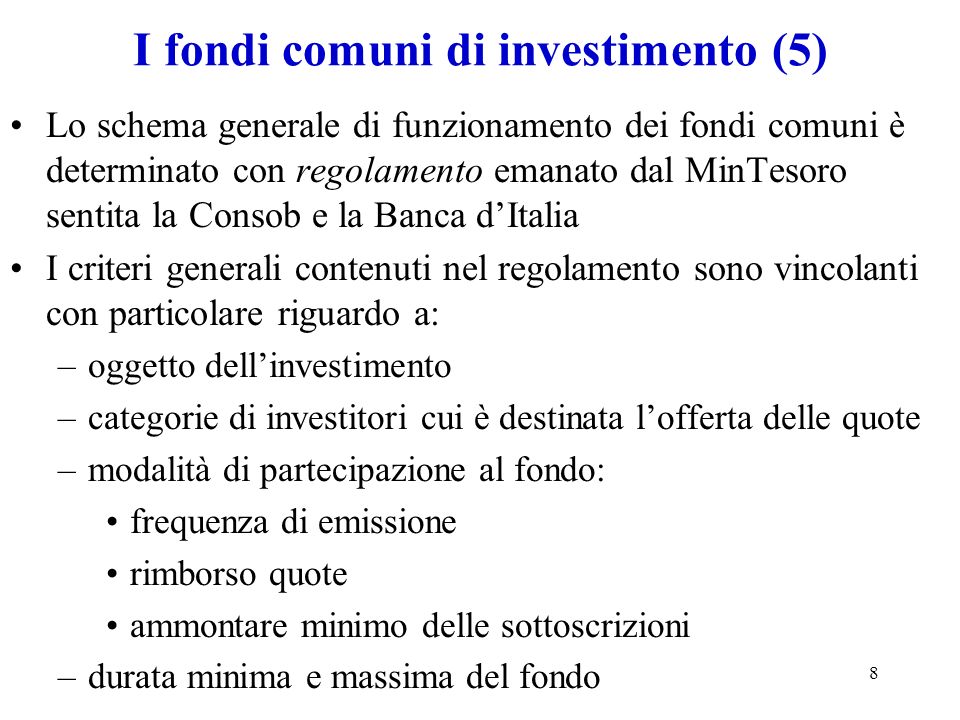 I fondi comuni di investimento (5)
