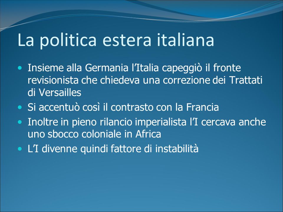 La politica estera italiana