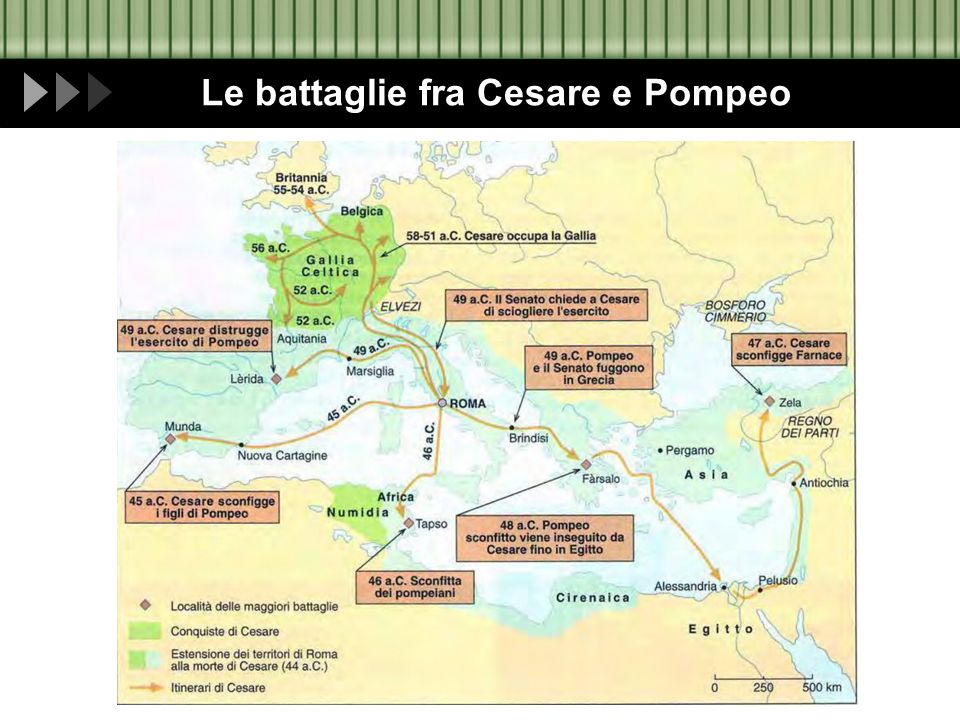 Le battaglie fra Cesare e Pompeo