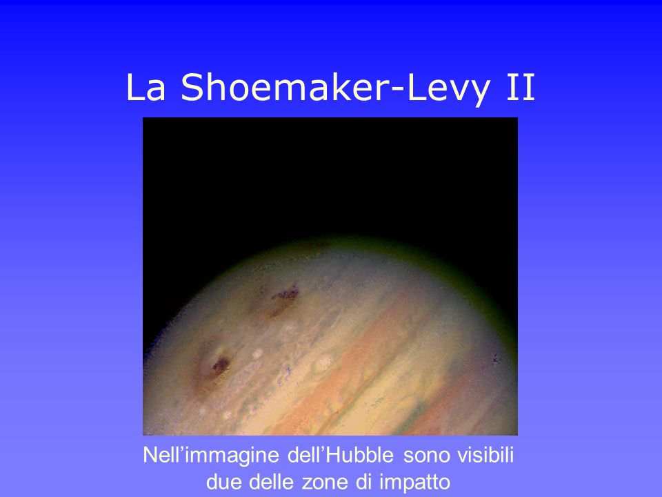 Nell’immagine dell’Hubble sono visibili due delle zone di impatto