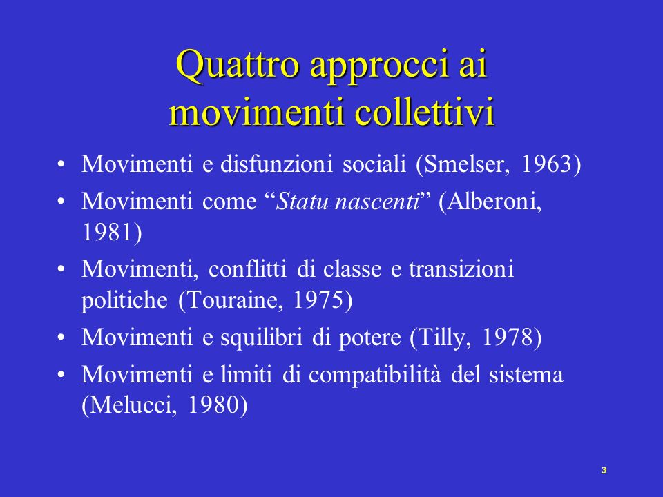 Quattro approcci ai movimenti collettivi