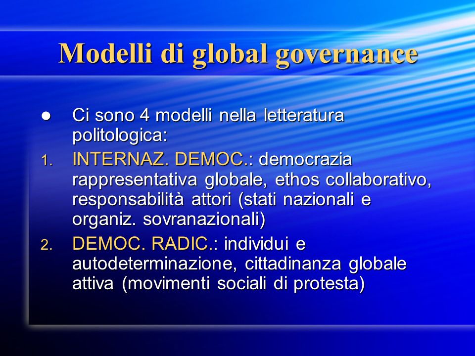Modelli di global governance