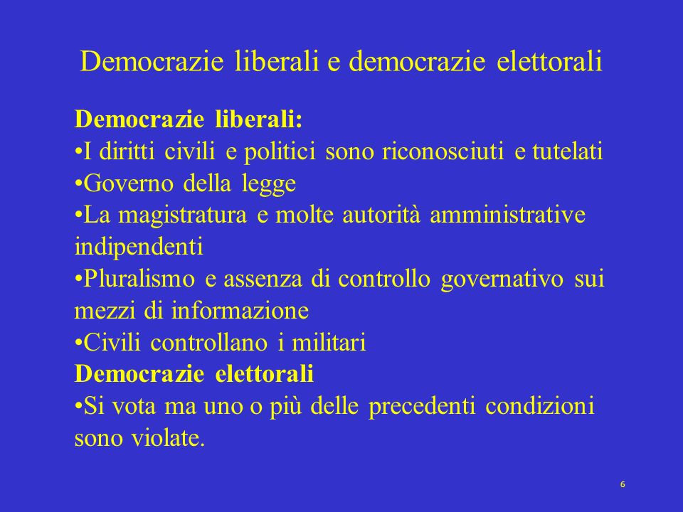 Democrazie liberali e democrazie elettorali