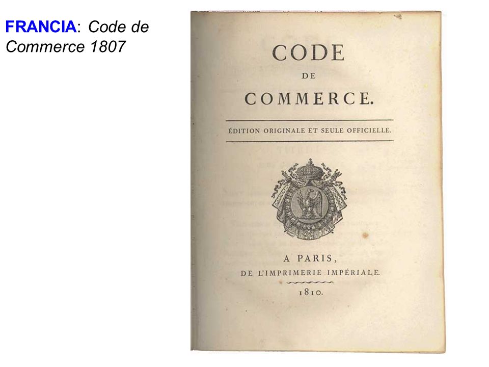 FRANCIA: Code de Commerce 1807