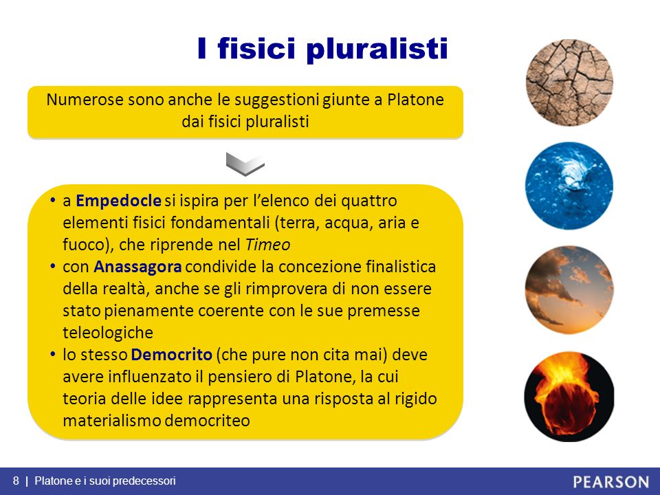 04/02/13 I fisici pluralisti. Numerose sono anche le suggestioni giunte a Platone dai fisici pluralisti.