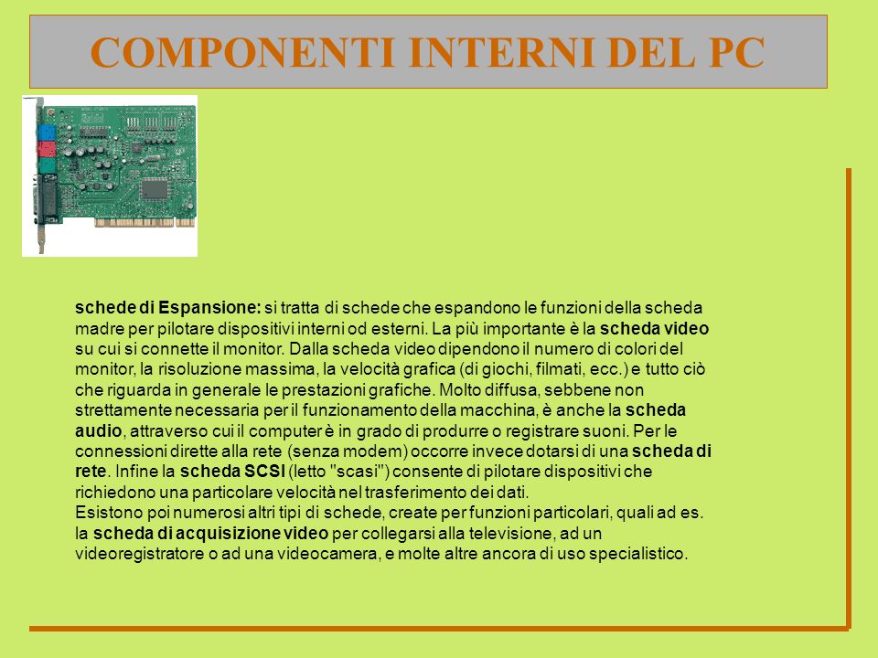 parti e funzioni del computer