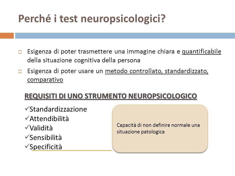 Perché i test neuropsicologici