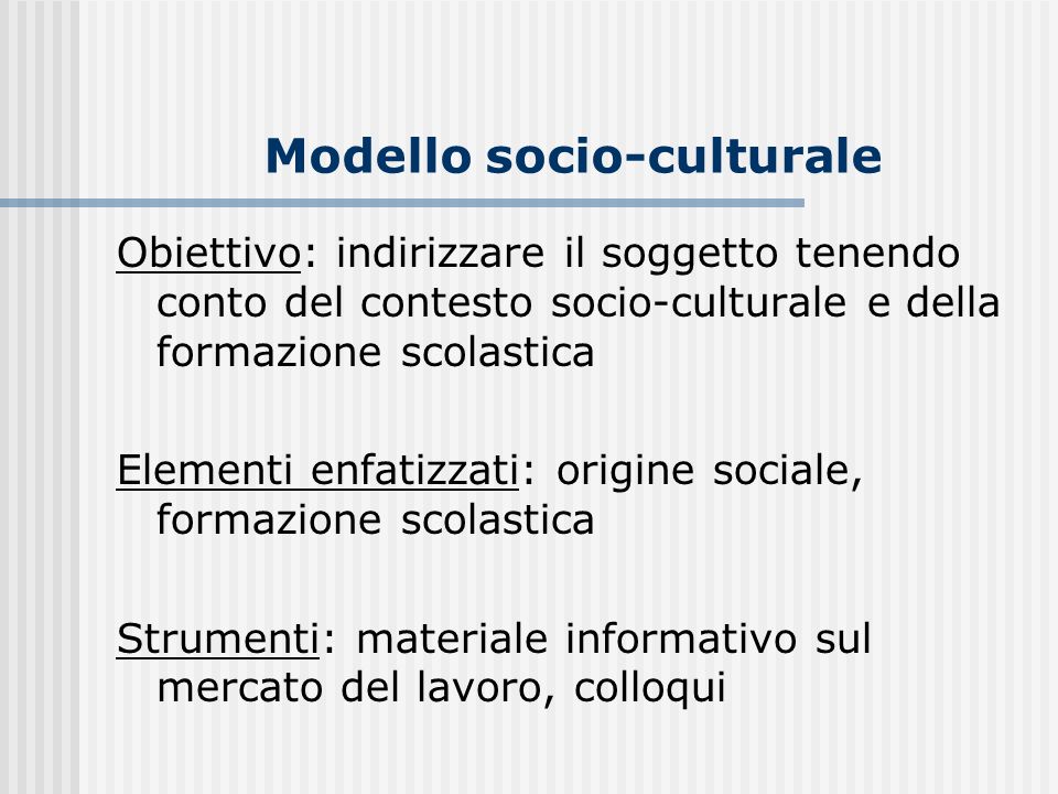 Modello socio-culturale