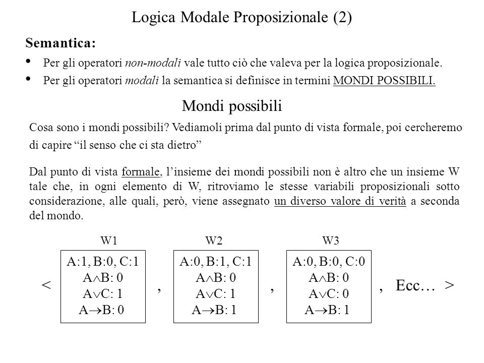 Logica Modale Proposizionale (2)