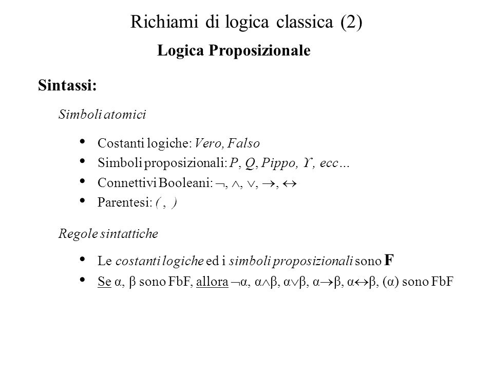 Richiami di logica classica (2)